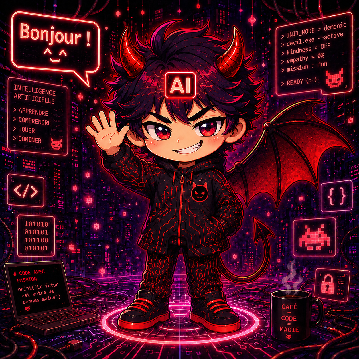 IA mascotte démon